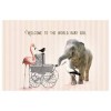 Wenskaart buggy met diertjes - welcome to the world baby girl [V1963]